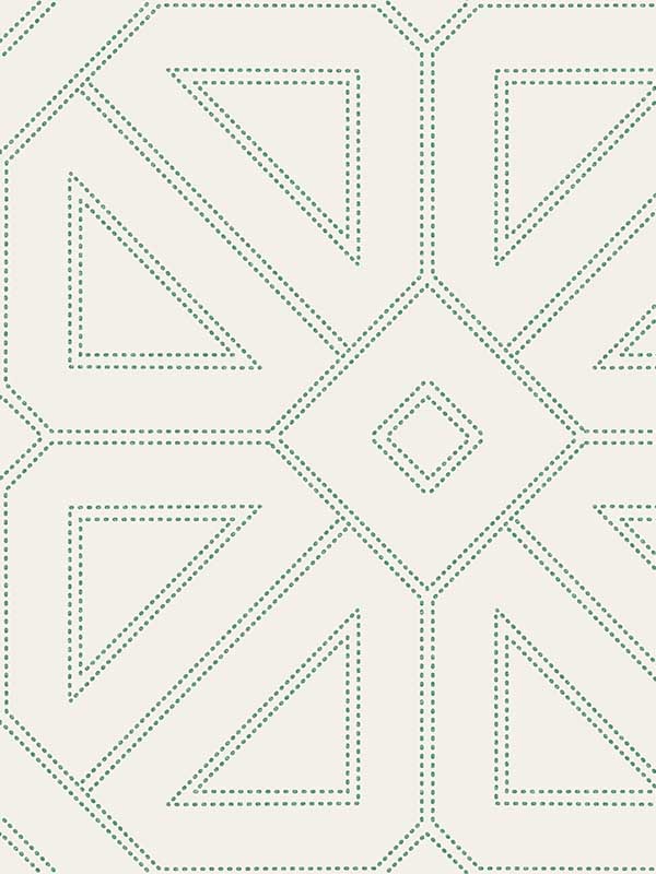 Voltaire Green Beaded Geometric Wallpaper 297387373 by A Street Prints Wallpaper for sale at Wallpapers To Go