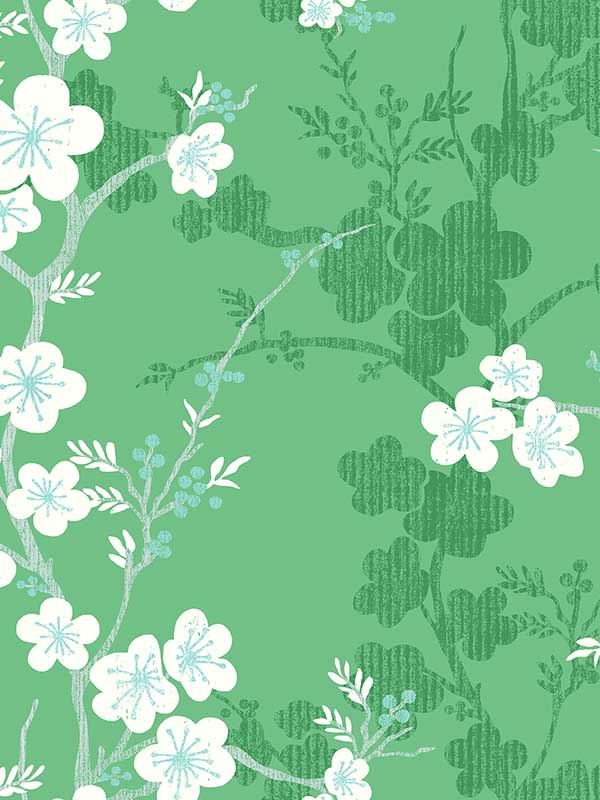 Nicolette Green Floral Trail Wallpaper 297390103 by A Street Prints Wallpaper for sale at Wallpapers To Go