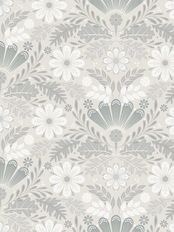 Klockrike Light Grey Botanical Damask Wallpaper 299924125 by A Street Prints Wallpaper for sale at Wallpapers To Go