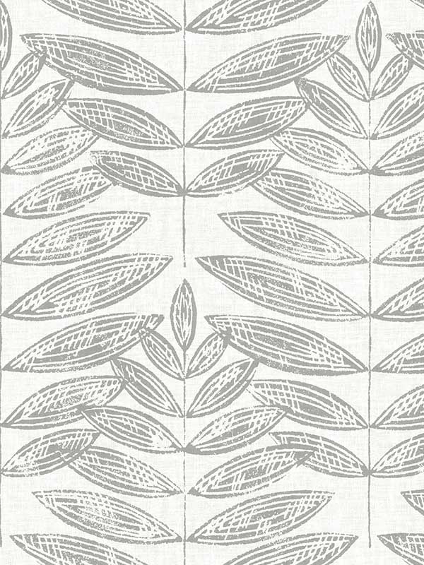 Akira Grey Leaf Wallpaper 299925101 by A Street Prints Wallpaper for sale at Wallpapers To Go