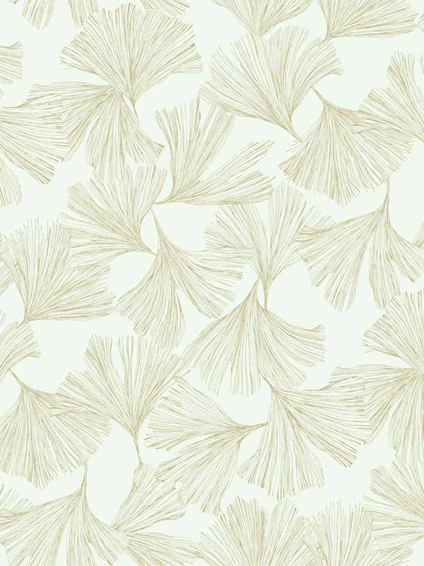 Ginkgo Toss Gold Wallpaper DD3741 by Antonina Vella Wallpaper for sale at Wallpapers To Go