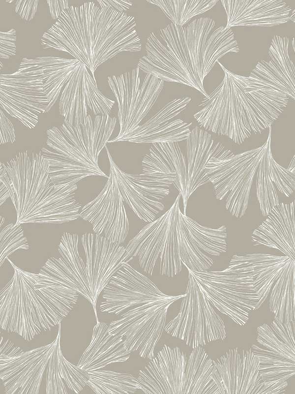 Ginkgo Toss Silver Wallpaper DD3746 by Antonina Vella Wallpaper for sale at Wallpapers To Go