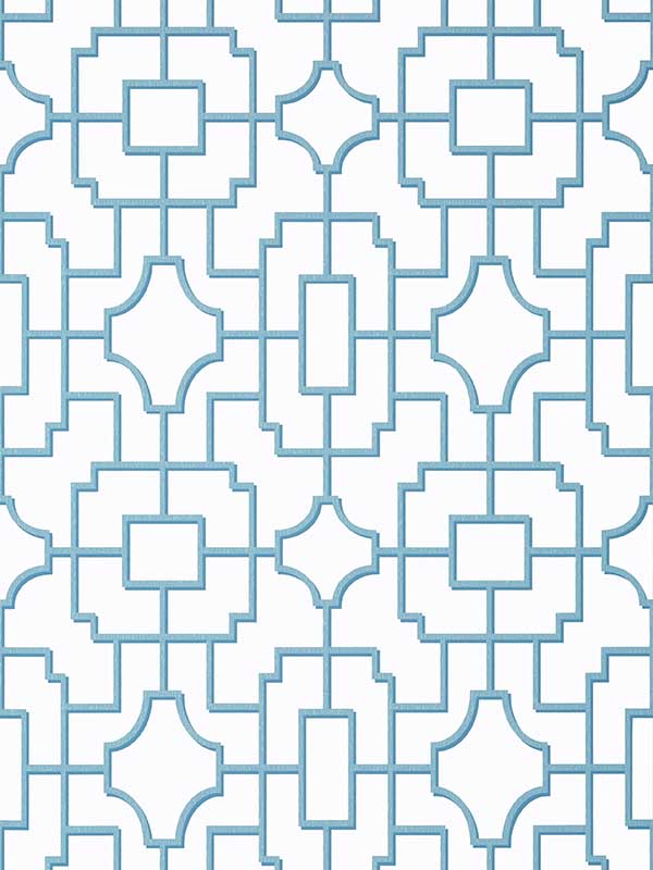 Fretwork Light Blue Wallpaper T20875 by Thibaut Wallpaper for sale at Wallpapers To Go