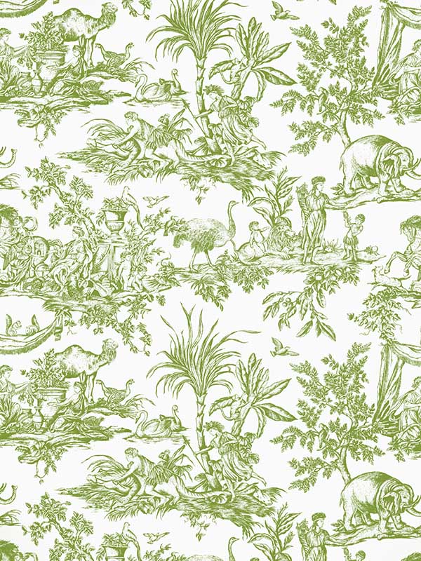 Antilles Toile Green Fabric AF15172 by Anna French Fabrics for sale at Wallpapers To Go