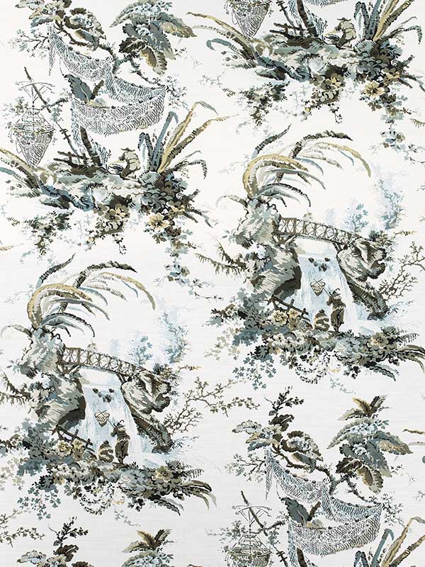 Moorea Grey Fabric AF72986 by Anna French Fabrics for sale at Wallpapers To Go
