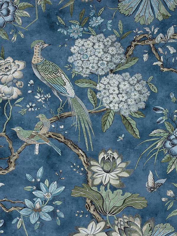 Villeneuve Navy Fabric AF72995 by Anna French Fabrics for sale at Wallpapers To Go