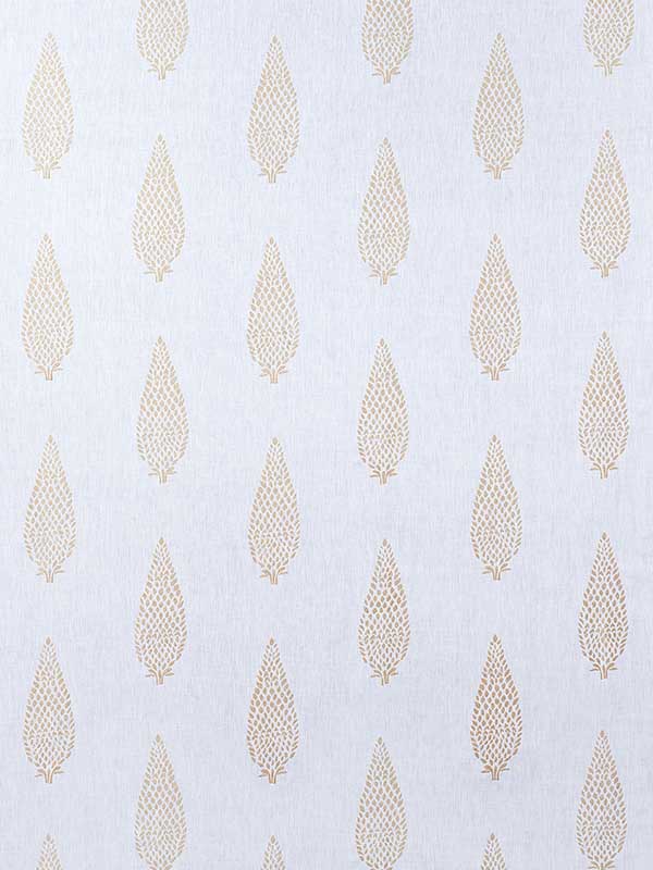 Manor Embroidery Gold on White Fabric AW73009 by Anna French Fabrics for sale at Wallpapers To Go