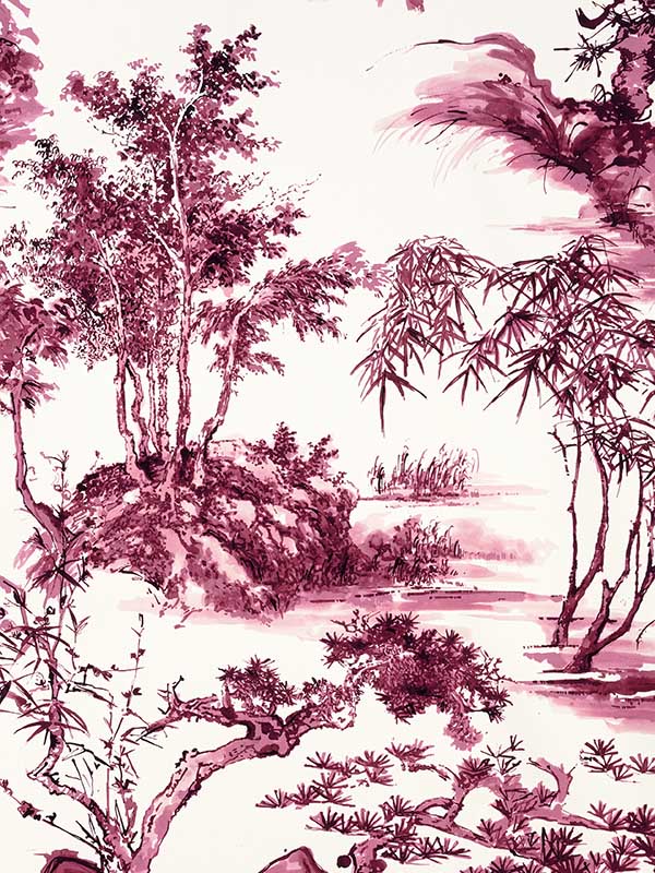 Kyoto Fuchsia Fabric AF9831 by Anna French Fabrics for sale at Wallpapers To Go