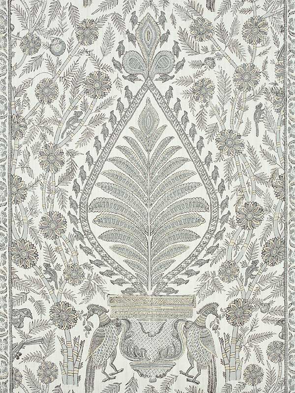 Palampore Grey Fabric AF78724 by Anna French Fabrics for sale at Wallpapers To Go