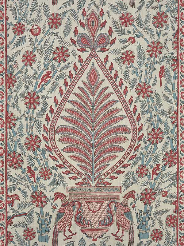 Palampore Red and Blue Fabric AF78726 by Anna French Fabrics for sale at Wallpapers To Go