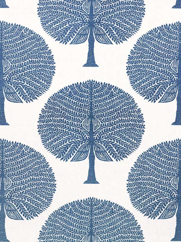 Mulberry Tree Navy Fabric F910603 by Thibaut Fabrics for sale at Wallpapers To Go