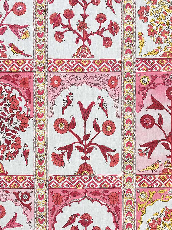 Indian Panel Pink Fabric F910632 by Thibaut Fabrics for sale at Wallpapers To Go