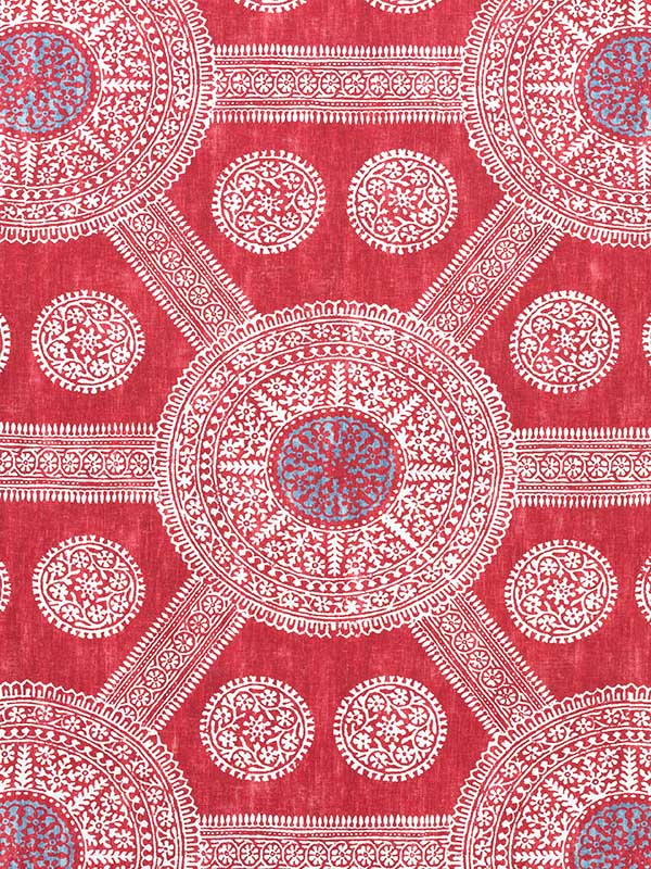 Stonington Red Fabric F910637 by Thibaut Fabrics for sale at Wallpapers To Go