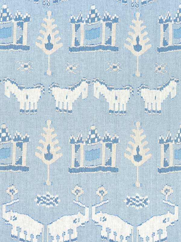 Kingdom Parade Spa Blue Fabric F910643 by Thibaut Fabrics for sale at Wallpapers To Go