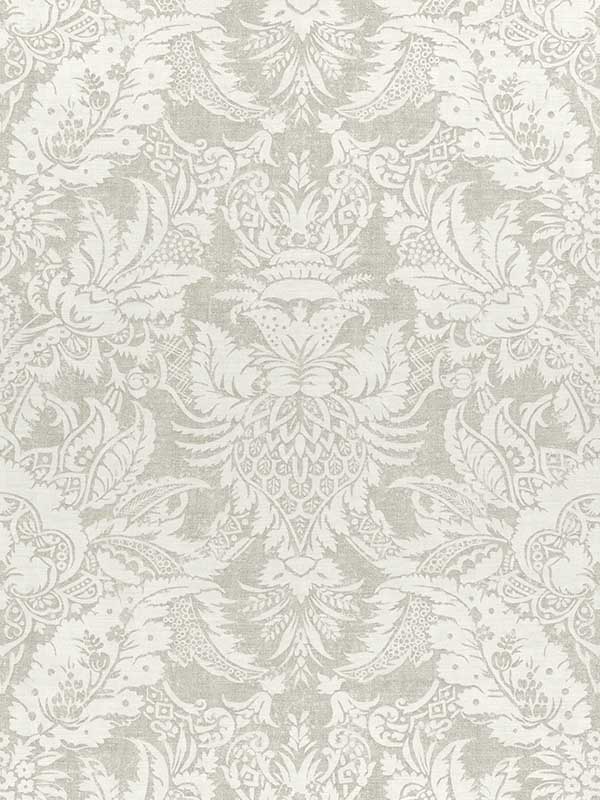 Chardonnet Damask Grey Fabric F972582 by Thibaut Fabrics for sale at Wallpapers To Go