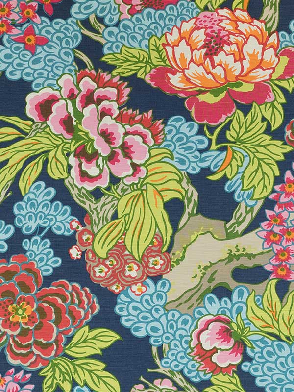 Honshu Navy Fabric F975488 by Thibaut Fabrics for sale at Wallpapers To Go
