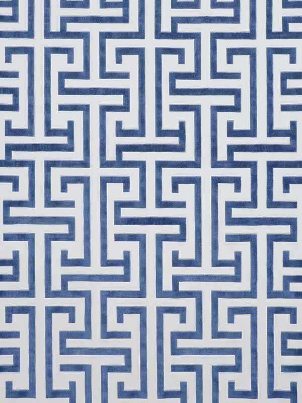 Ming Trail Navy Fabric W775471 by Thibaut Fabrics for sale at Wallpapers To Go