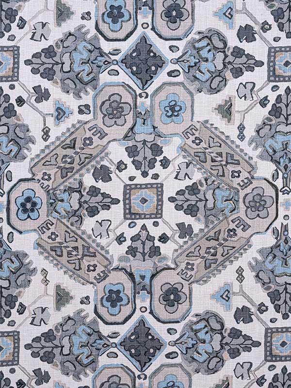 Persian Carpet Grey and Beige Fabric F910828 by Thibaut Fabrics for sale at Wallpapers To Go