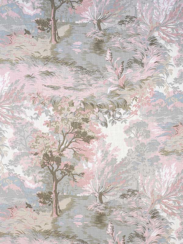 Lincoln Toile Blush Fabric F910868 by Thibaut Fabrics for sale at Wallpapers To Go