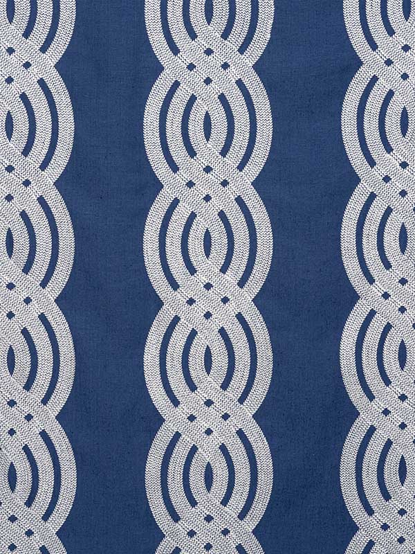 Braid Embroidery Navy Fabric W710802 by Thibaut Fabrics for sale at Wallpapers To Go