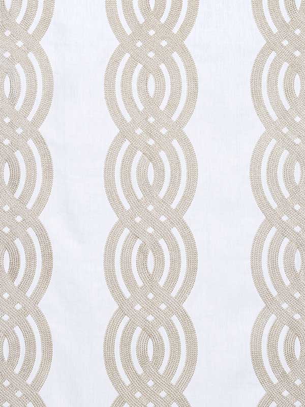 Braid Embroidery Cream Fabric W710804 by Thibaut Fabrics for sale at Wallpapers To Go