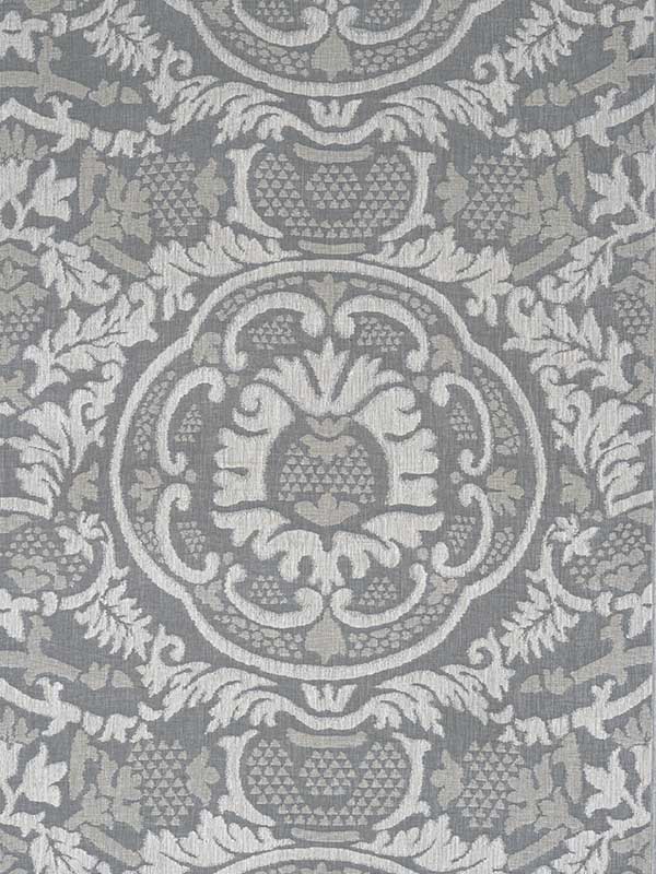 Earl Damask Charcoal Fabric W710840 by Thibaut Fabrics for sale at Wallpapers To Go