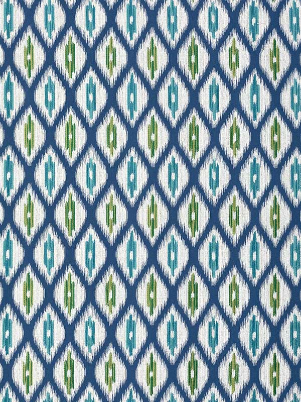 Rajah Marine Blue Fabric W73361 by Thibaut Fabrics for sale at Wallpapers To Go