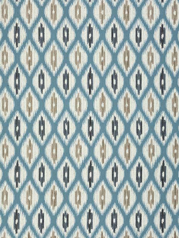 Rajah Aqua Fabric W73365 by Thibaut Fabrics for sale at Wallpapers To Go