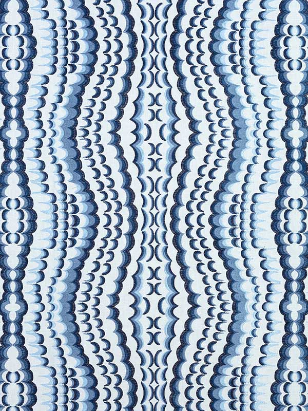 Ebru Embroidery Blue Fabric W72982 by Thibaut Fabrics for sale at Wallpapers To Go