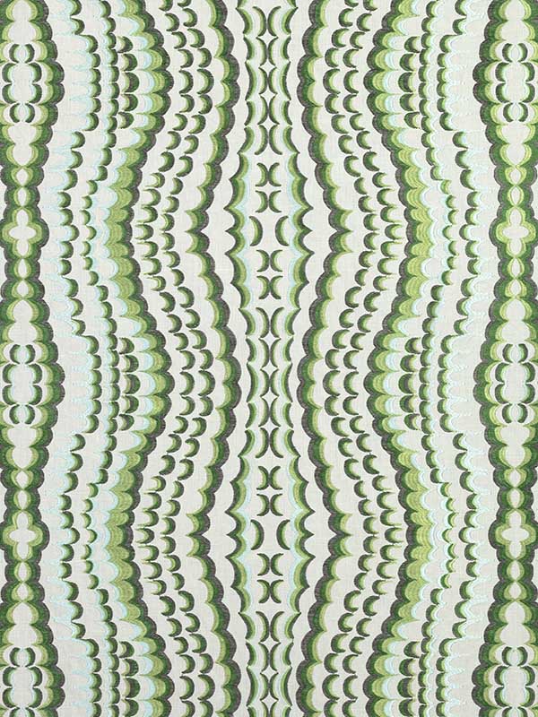 Ebru Embroidery Green Fabric W72984 by Thibaut Fabrics for sale at Wallpapers To Go
