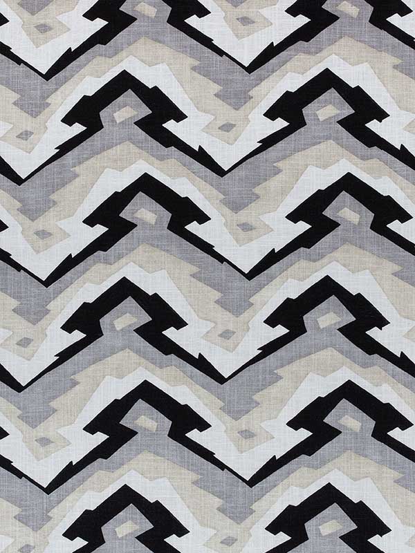 Deco Mountain Black and Grey Fabric F913078 by Thibaut Fabrics for sale at Wallpapers To Go
