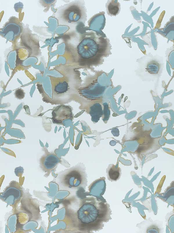 Open Spaces Beige and Teal Fabric F913085 by Thibaut Fabrics for sale at Wallpapers To Go