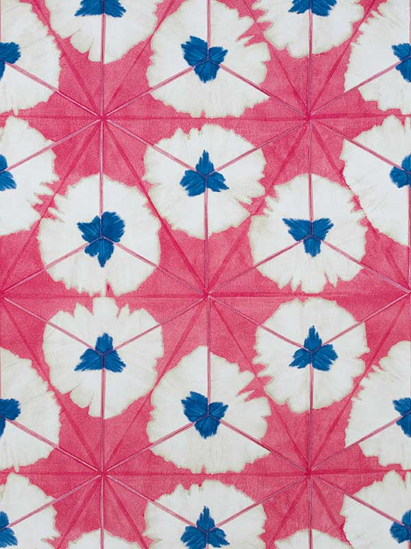 Sunburst Pink and Blue Fabric F913087 by Thibaut Fabrics for sale at Wallpapers To Go