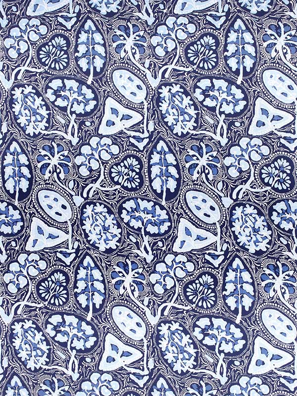 Cochin Navy Fabric F988714 by Thibaut Fabrics for sale at Wallpapers To Go