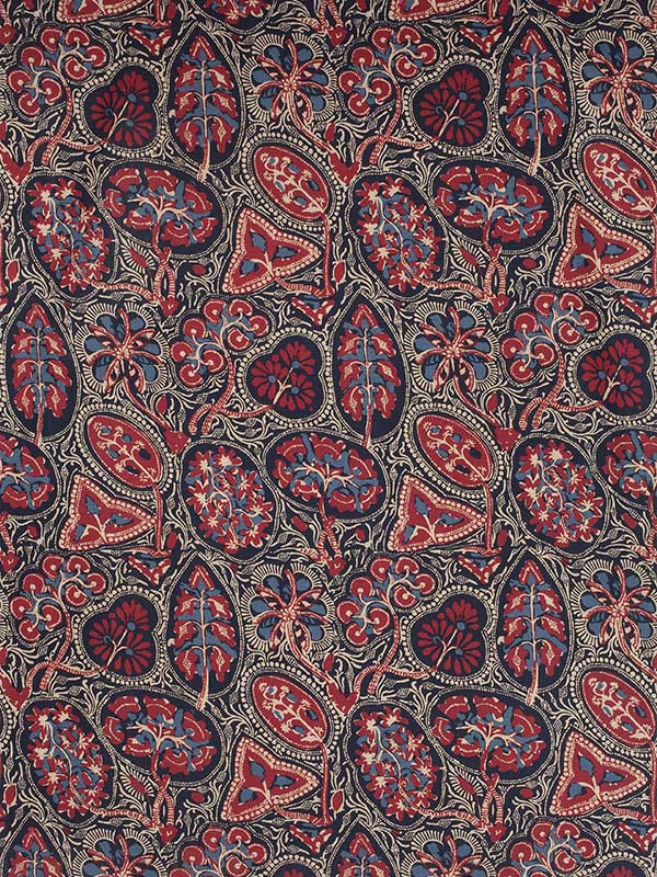 Cochin Blue and Red Fabric F988716 by Thibaut Fabrics for sale at Wallpapers To Go