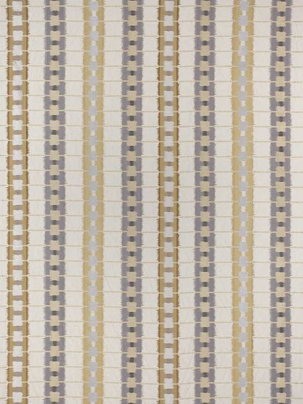 Sri Lanka Embroidery Grey Fabric W788712 by Thibaut Fabrics for sale at Wallpapers To Go