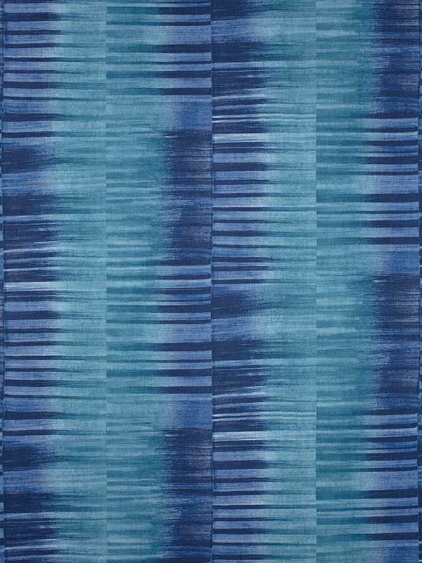 Mekong Stripe Turquoise and Navy Fabric F910088 by Thibaut Fabrics for sale at Wallpapers To Go