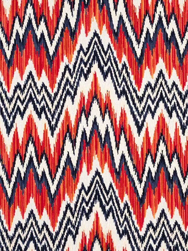 Rhythm Velvet Flame and Navy Fabric W72816 by Thibaut Fabrics for sale at Wallpapers To Go