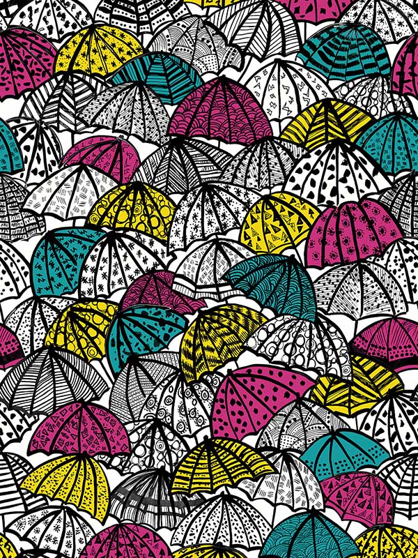 Dara Fuschia Jolly Brollies Wallpaper CEP50118W by OhPopsi Wallpaper for sale at Wallpapers To Go