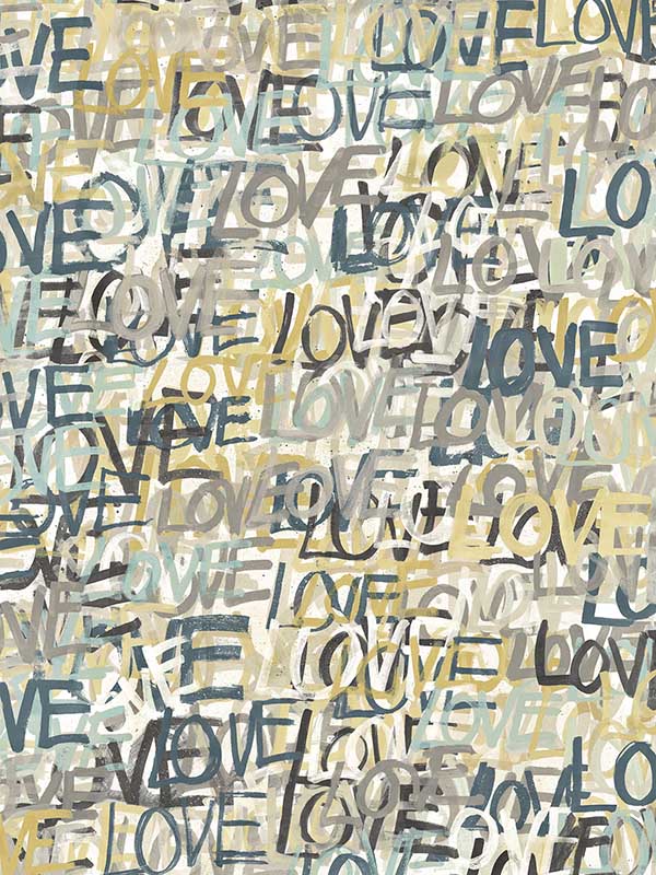Indio Neutral Love Scribble Wallpaper CEP50121W by OhPopsi Wallpaper for sale at Wallpapers To Go