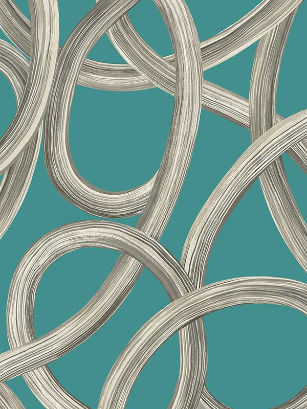Calix Turquoise Twisted Geo Wallpaper CEP50124W by OhPopsi Wallpaper for sale at Wallpapers To Go