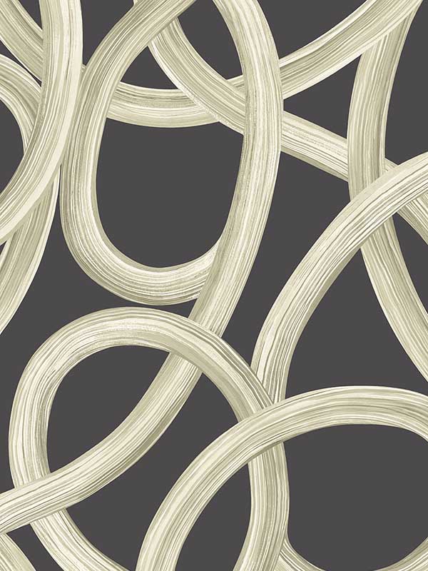 Calix Black Twisted Geo Wallpaper CEP50126W by OhPopsi Wallpaper for sale at Wallpapers To Go