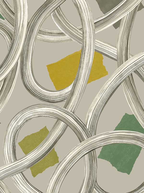 Calix Grey Twisted Geo Wallpaper CEP50128W by OhPopsi Wallpaper for sale at Wallpapers To Go
