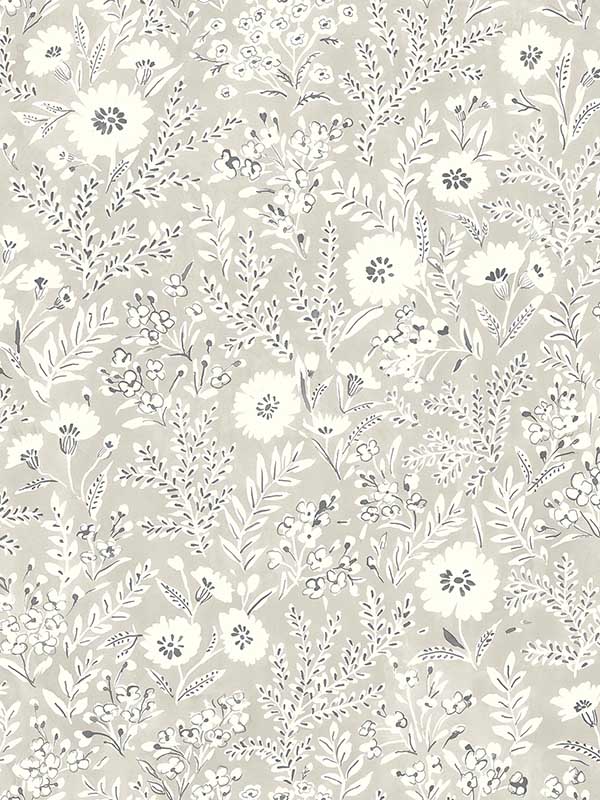 Agathon Taupe Floral Wallpaper 407270049 by Chesapeake Wallpaper for sale at Wallpapers To Go