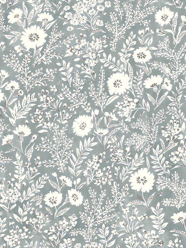 Agathon Blue Floral Wallpaper 407270051 by Chesapeake Wallpaper for sale at Wallpapers To Go