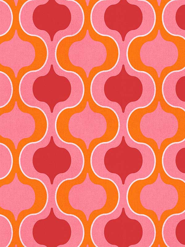 Squeeze Hot Pink Red Orange Wallpaper JJ38042 by Patton Norwall Wallpaper