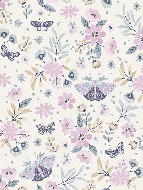 Zev Pink Butterfly Wallpaper WTG-242199 by Chesapeake Wallpaper for sale at Wallpapers To Go
