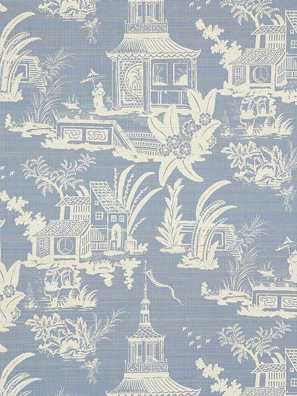 Empress Court Blue Wallpaper WTG-243347 by Thibaut Wallpaper for sale at Wallpapers To Go
