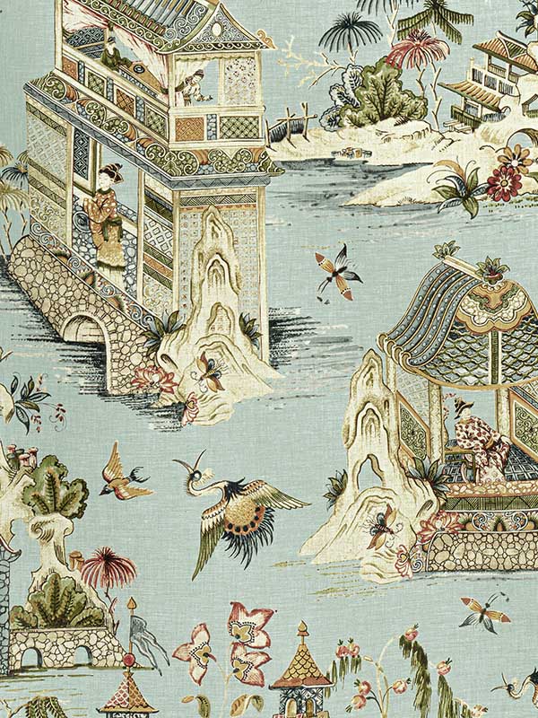 Grand Palace Mist Fabric WTG-243393 by Thibaut Fabrics for sale at Wallpapers To Go