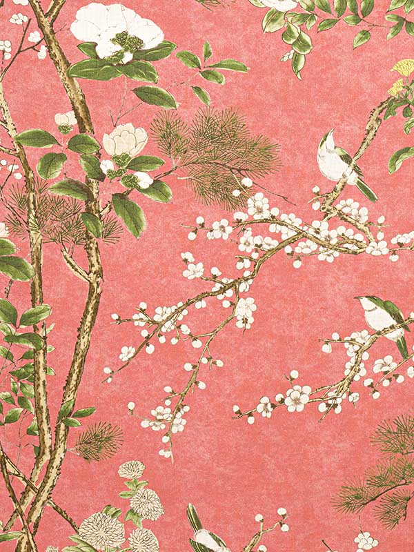 Katsura Coral Fabric WTG-243400 by Thibaut Fabrics for sale at Wallpapers To Go